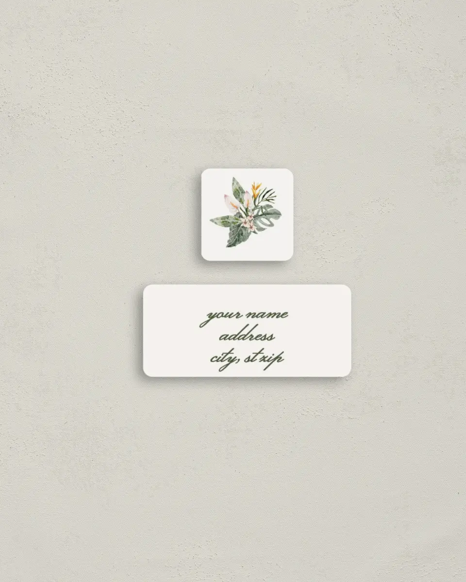 This is a 2¼" x 1" Labels; 1" x 1" Seals Return Address Label called Aloha Amore printed in full color