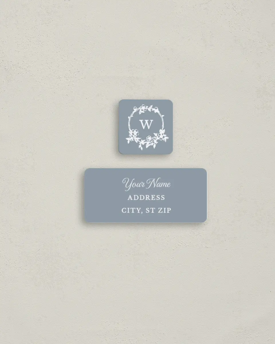 This is a 2¼" x 1" Labels; 1" x 1" Seals Return Address Label called Flowering Frame printed in full color