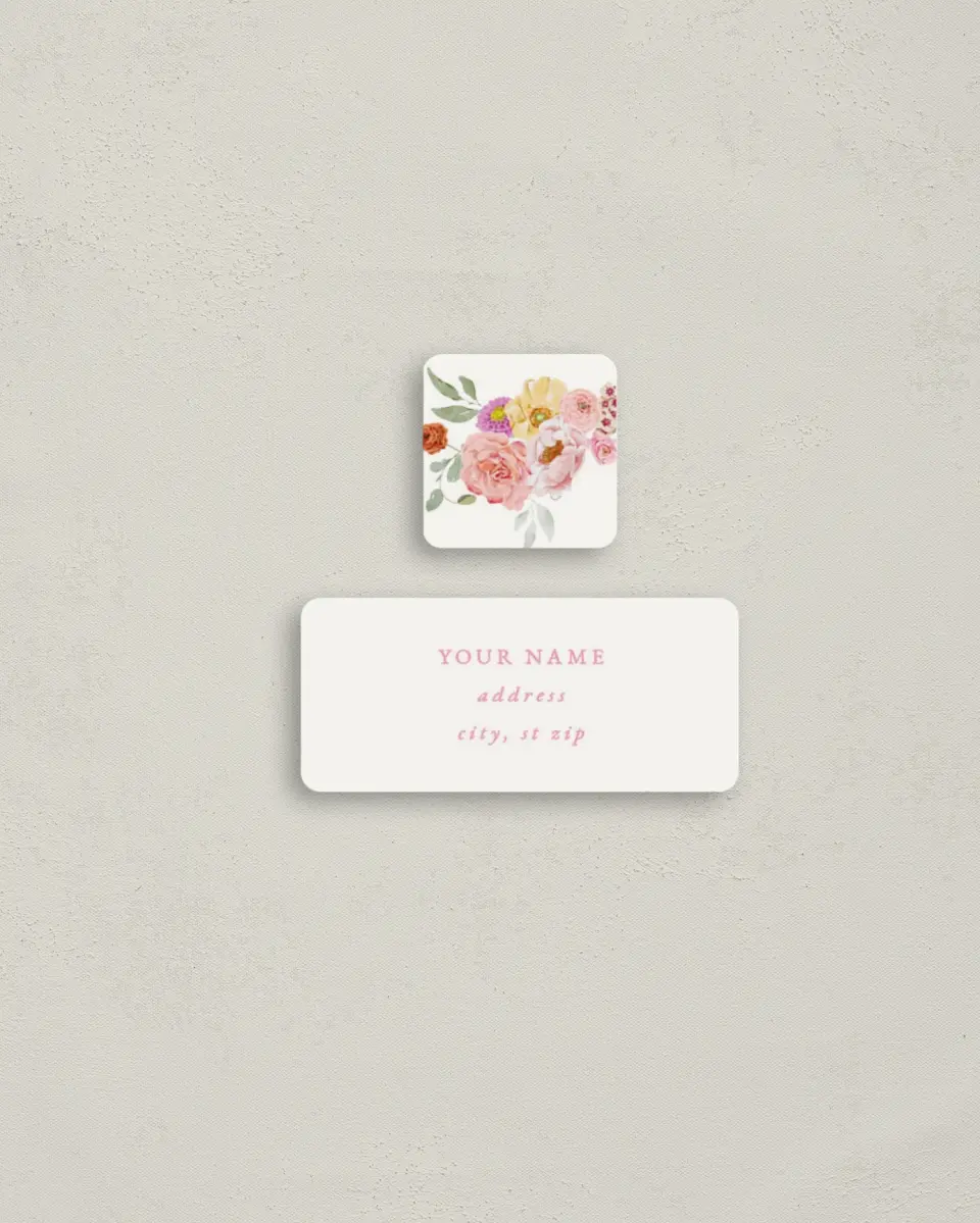 This is a 2¼" x 1" Labels; 1" x 1" Seals Return Address Label called The Florence printed in full color