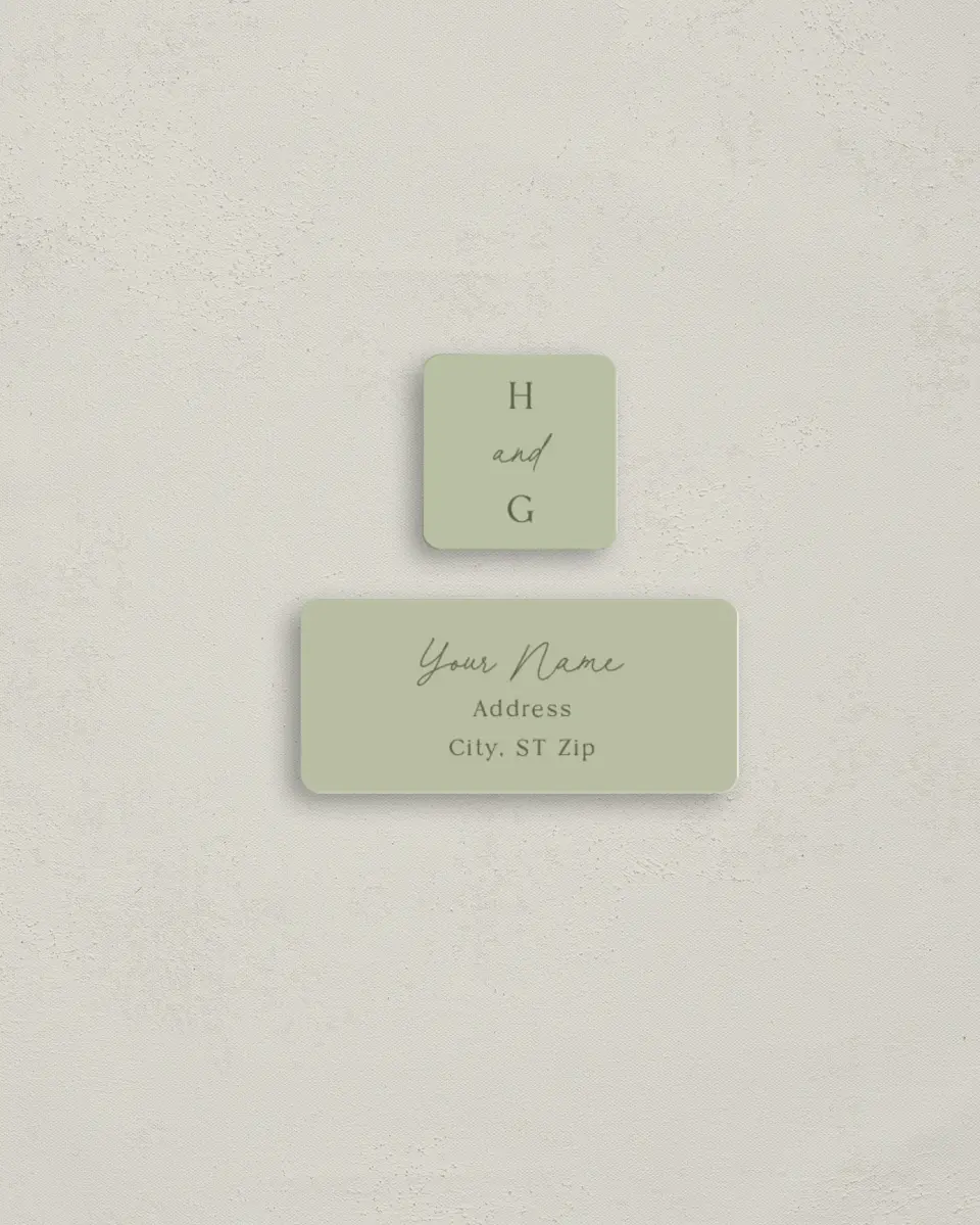 This is a 2¼" x 1" Labels; 1" x 1" Seals Return Address Label called The Hailey printed in full color
