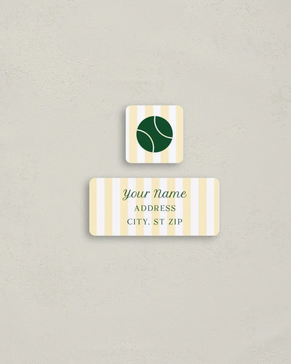 This is a 2¼" x 1" Labels; 1" x 1" Seals Return Address Label called A Perfect Match printed in full color