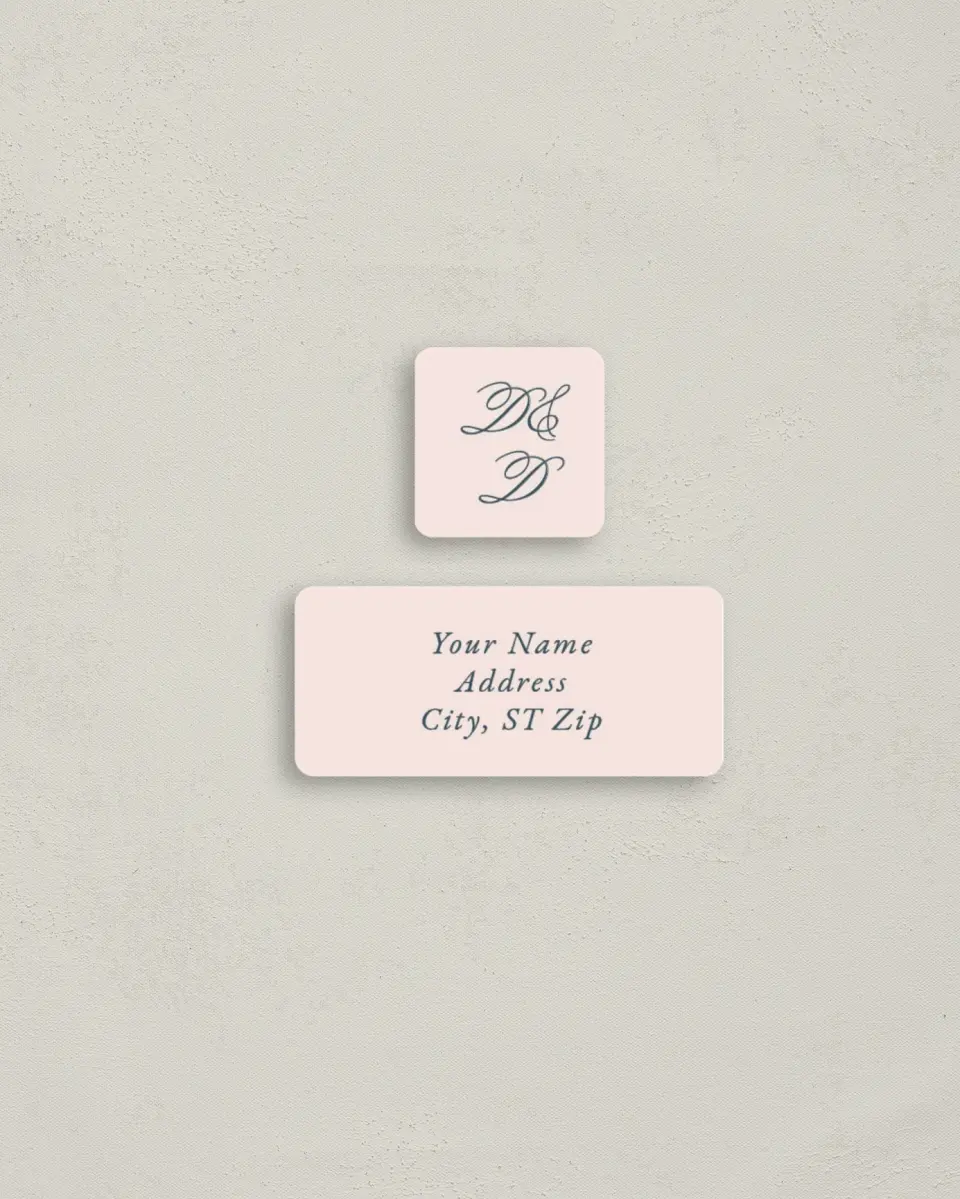 This is a 2¼" x 1" Labels; 1" x 1" Seals Return Address Label called Garden of Vows printed in full color