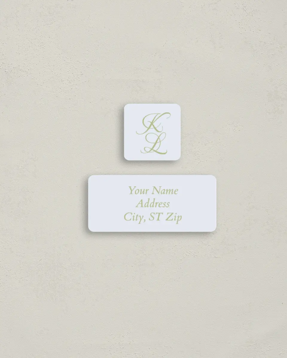 This is a 2¼" x 1" Labels; 1" x 1" Seals Return Address Label called Southern Belle printed in full color