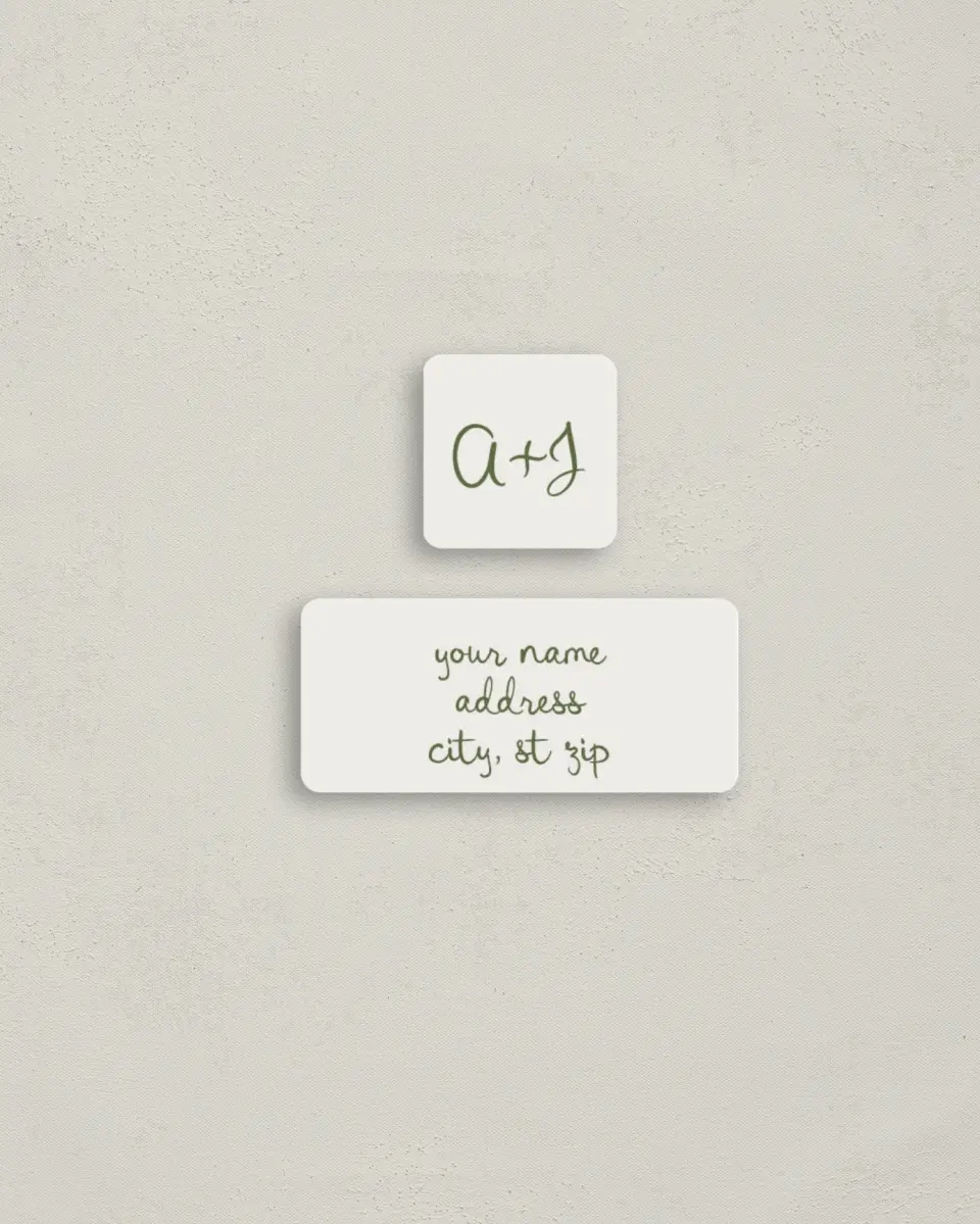 This is a 2¼" x 1" Labels; 1" x 1" Seals Return Address Label called Sweet Woodland printed in full color
