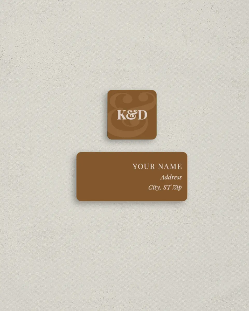 This is a 2¼" x 1" Labels; 1" x 1" Seals Return Address Label called Bold Romance printed in full color