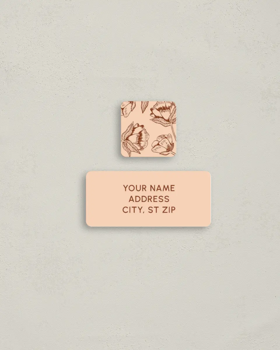This is a 2¼" x 1" Labels; 1" x 1" Seals Return Address Label called Agrestal printed in full color