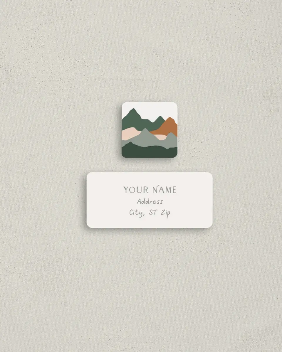 This is a 2¼" x 1" Labels; 1" x 1" Seals Return Address Label called Elevated Adventures printed in full color
