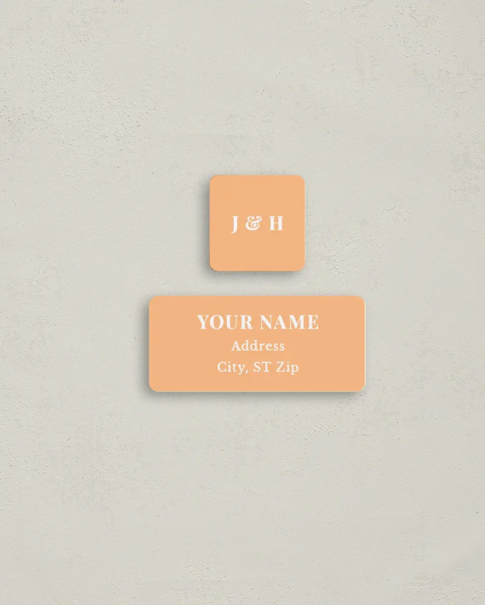 This is a 2¼" x 1" Labels; 1" x 1" Seals Return Address Label called The Jess printed in full color