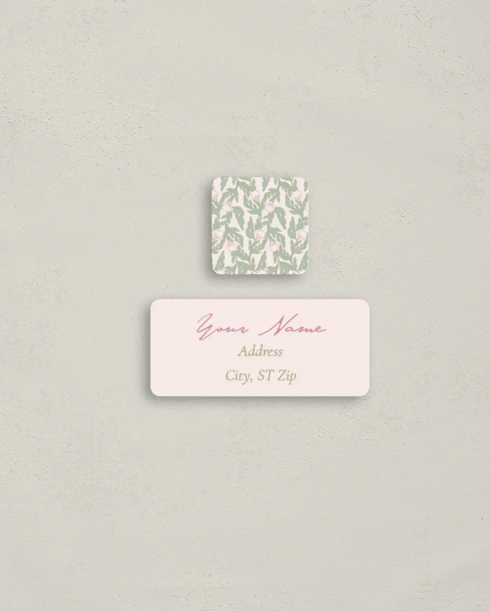 This is a 2¼" x 1" Labels; 1" x 1" Seals Bachelorette Party Accessorie called Secret Meadow printed in full color