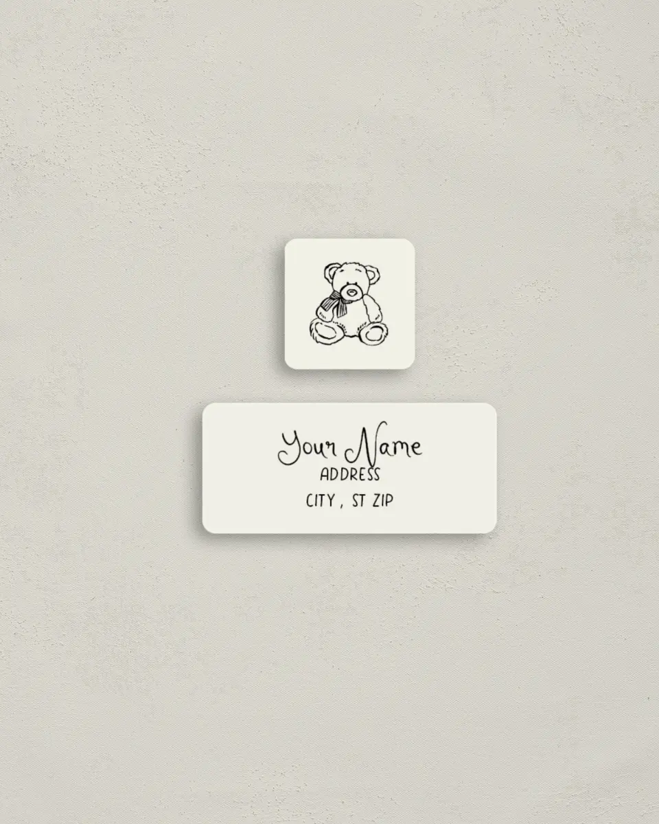 This is a 2¼" x 1" Labels; 1" x 1" Seals Bachelorette Party Accessorie called Darling Doodle printed in full color