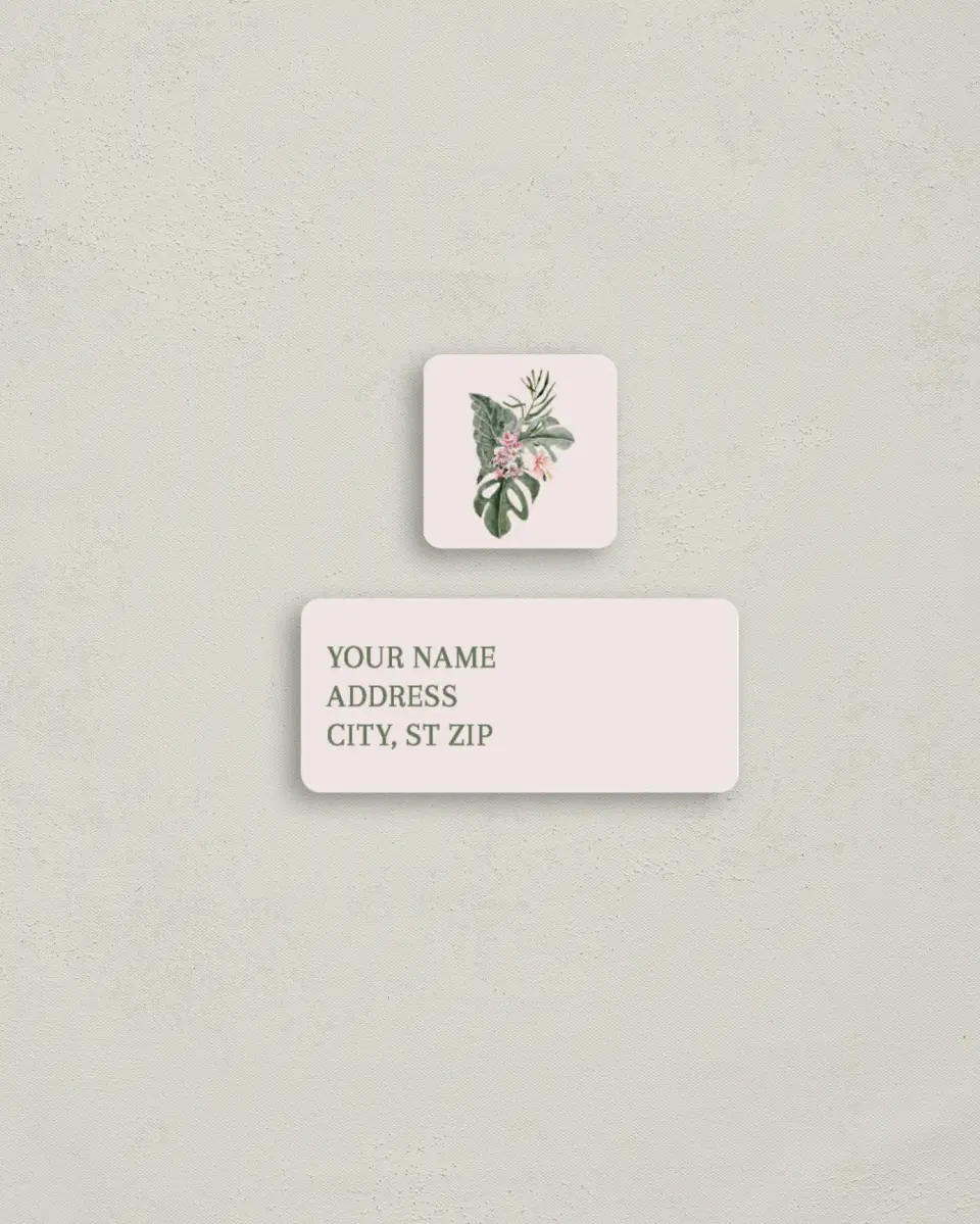 This is a 2¼" x 1" Labels; 1" x 1" Seals Bachelorette Party Accessorie called Idyllic Island printed in full color