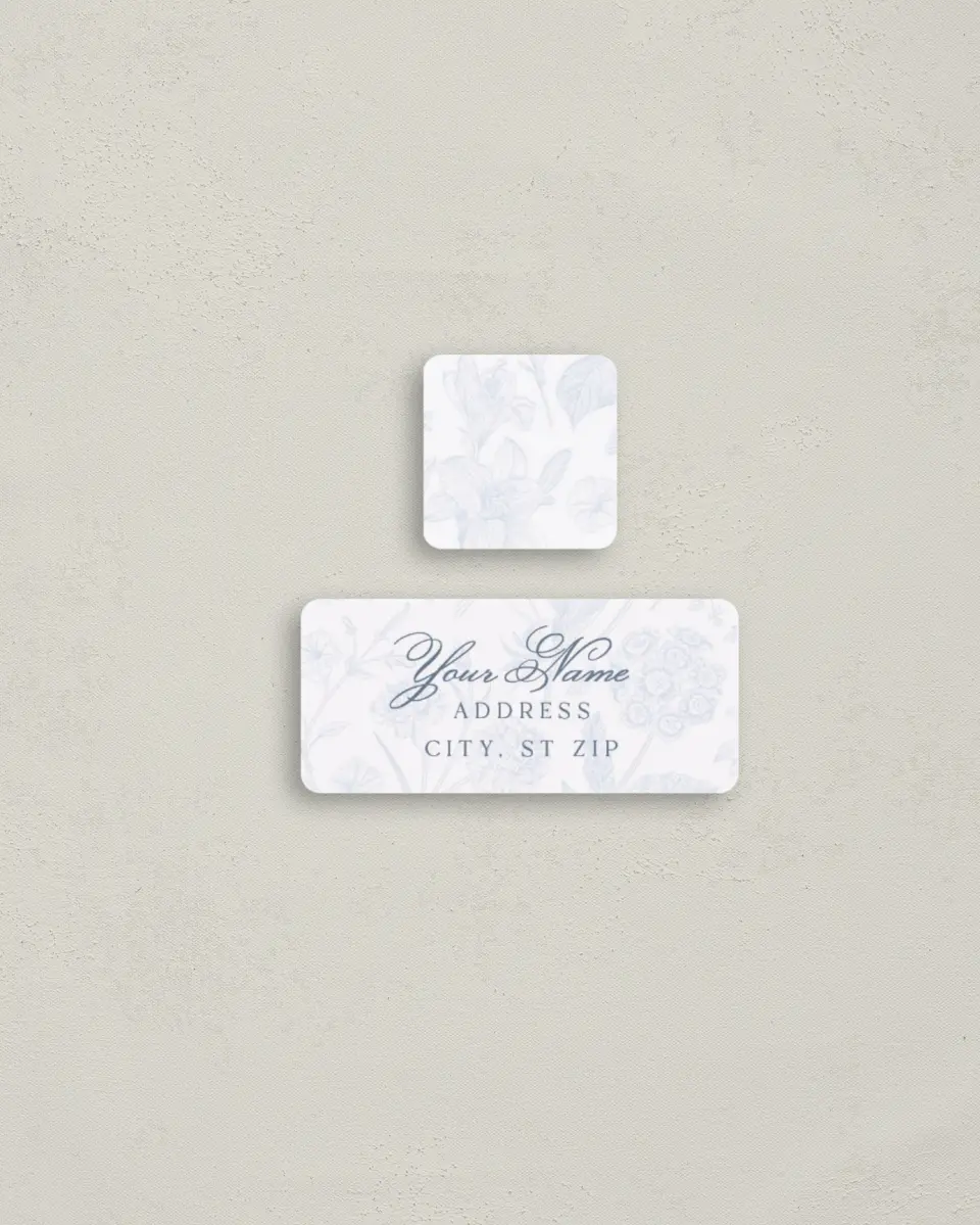 This is a 2¼" x 1" Labels; 1" x 1" Seals Bachelorette Party Accessorie called Blissful Blooms printed in full color
