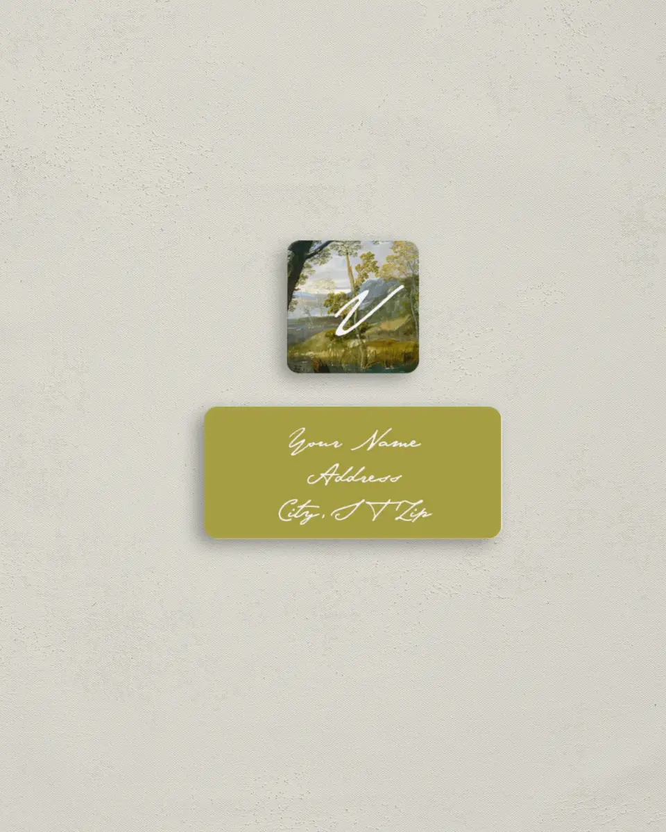 This is a 2¼" x 1" Labels; 1" x 1" Seals Return Address Label called With Love printed in full color