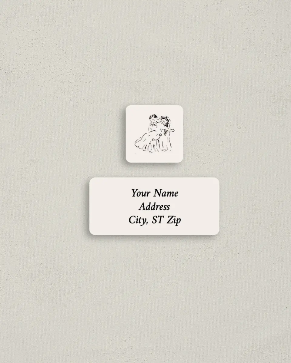 This is a 2¼" x 1" Labels; 1" x 1" Seals Return Address Label called Mi Amor printed in full color