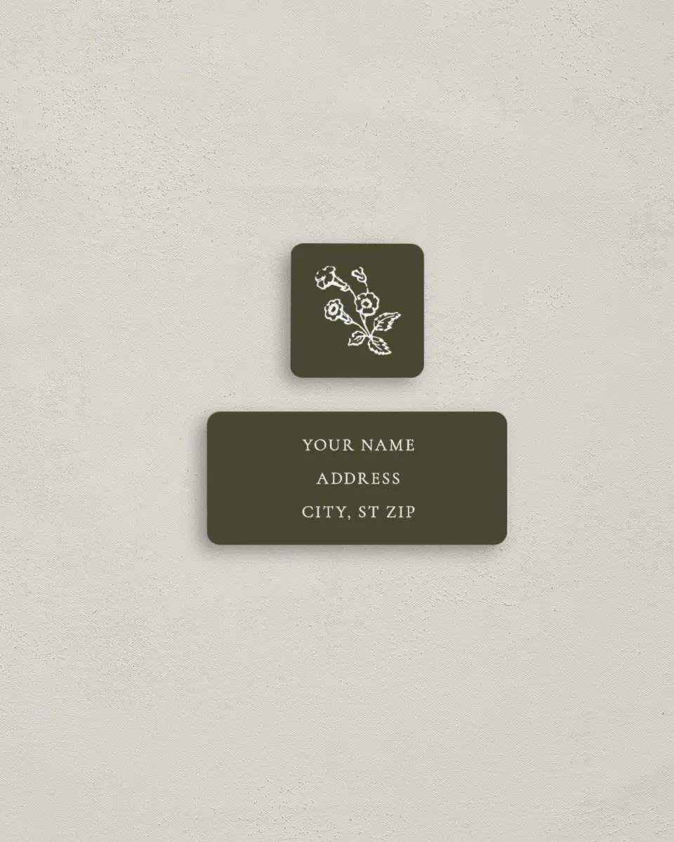 This is a 2¼" x 1" Labels; 1" x 1" Seals Return Address Label called Holderness printed in full color