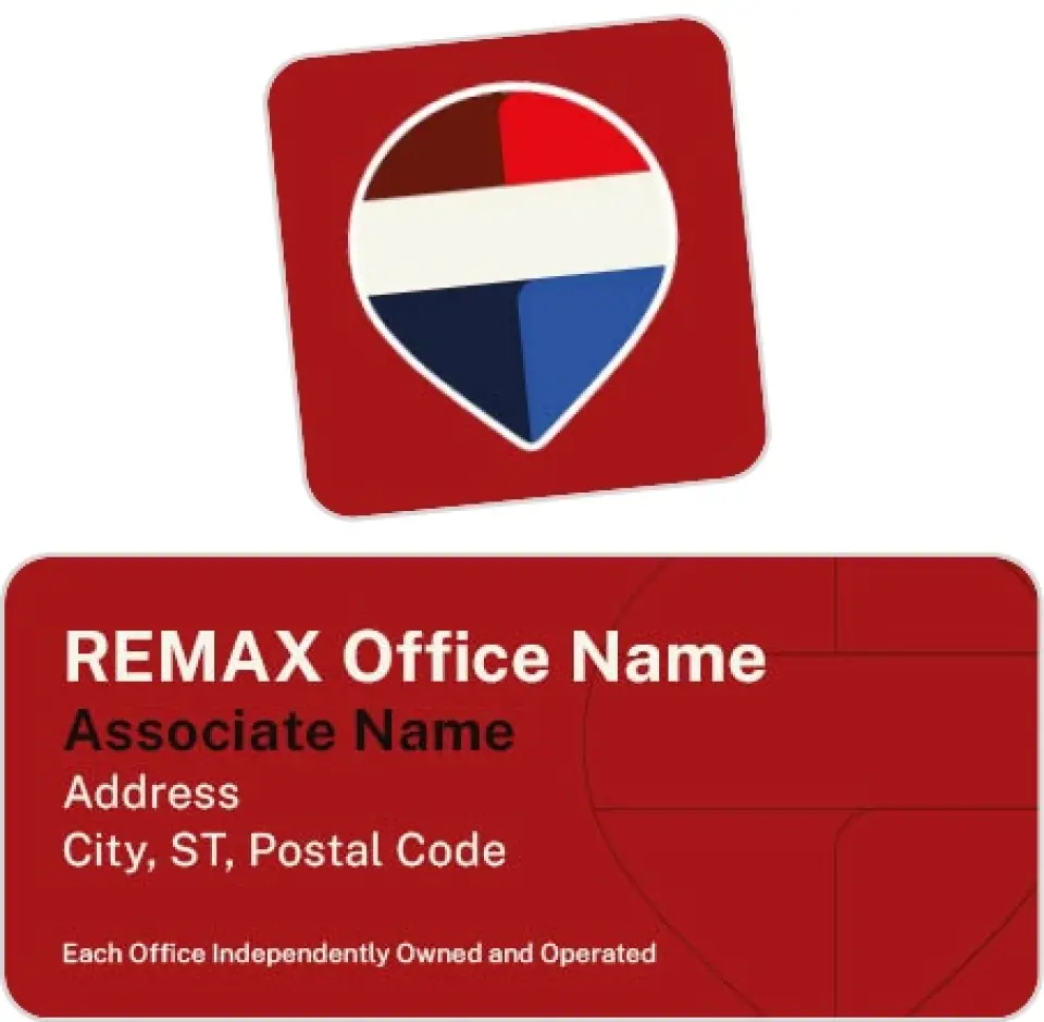 This is a 2¼" x 1" Labels; 1" x 1" Seals REMAX Labels & Seal called REMAX Local Lens printed in full color