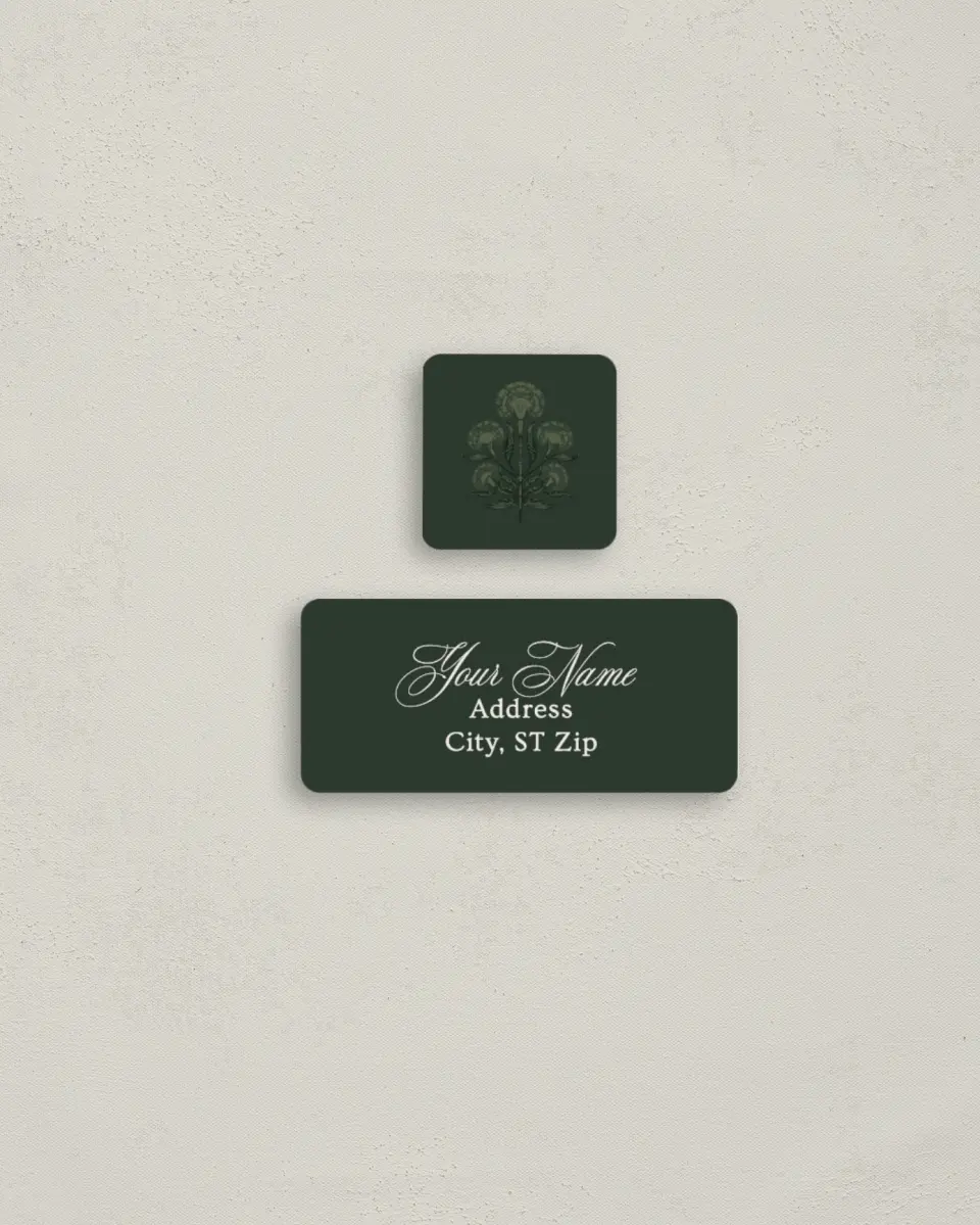 This is a 2¼" x 1" Labels; 1" x 1" Seals Return Address Label called Hillsborough printed in full color