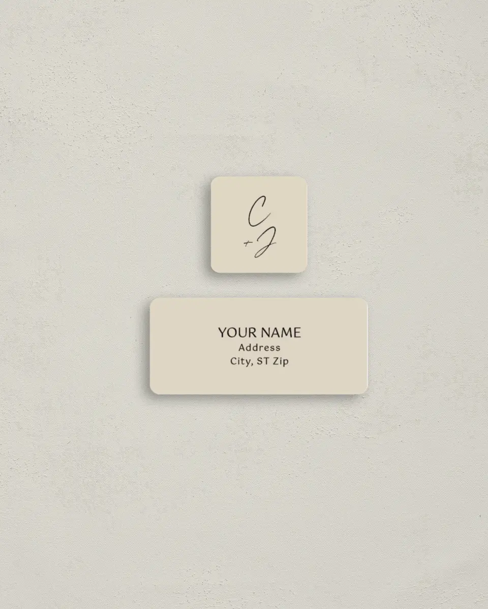 This is a 2¼" x 1" Labels; 1" x 1" Seals Return Address Label called Nazareth & Stone printed in full color