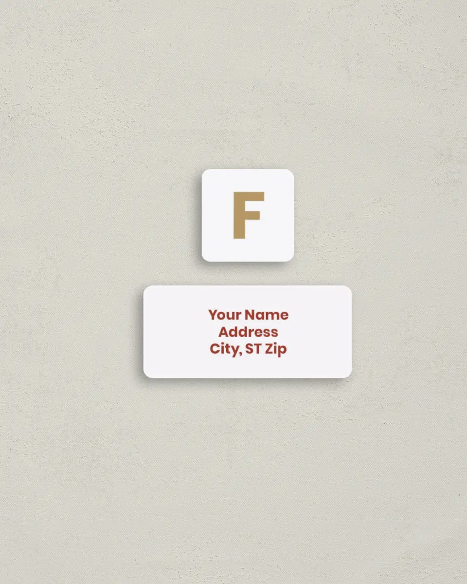 This is a 2¼" x 1" Labels; 1" x 1" Seals Return Address Label called Bold and Bright printed in full color