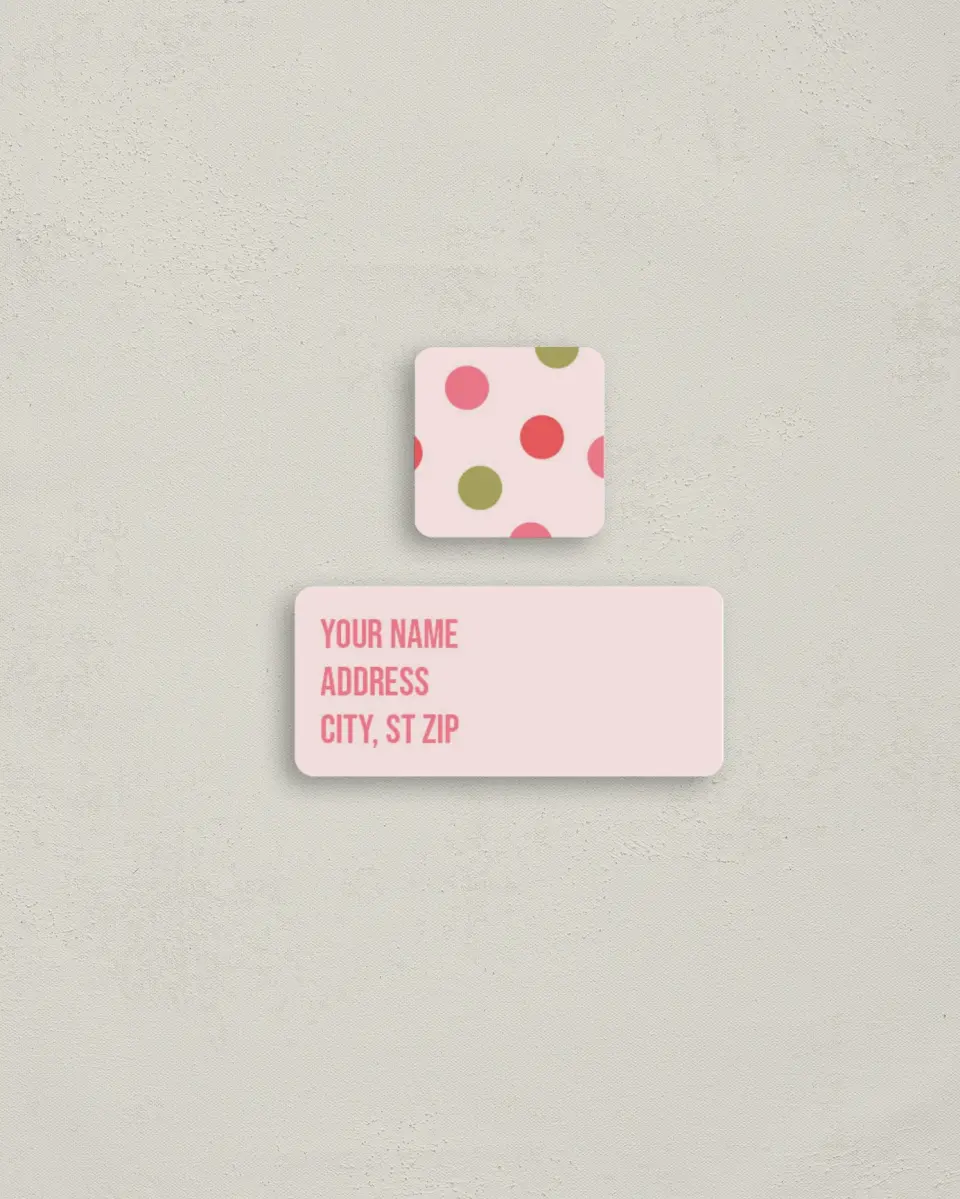 This is a 2¼" x 1" Labels; 1" x 1" Seals Return Address Label called Sparkle Season printed in full color