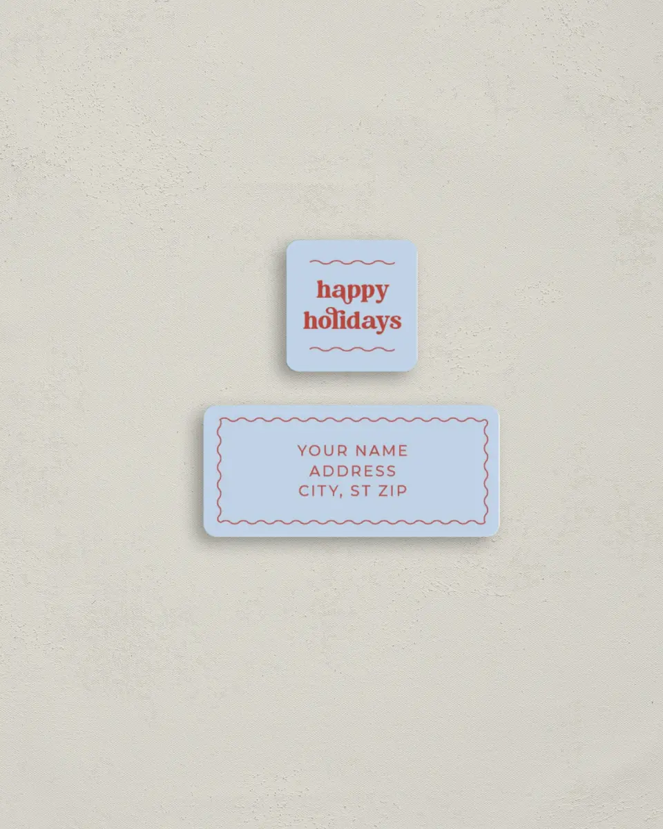 This is a 2¼" x 1" Labels; 1" x 1" Seals Return Address Label called Playful Pet printed in full color