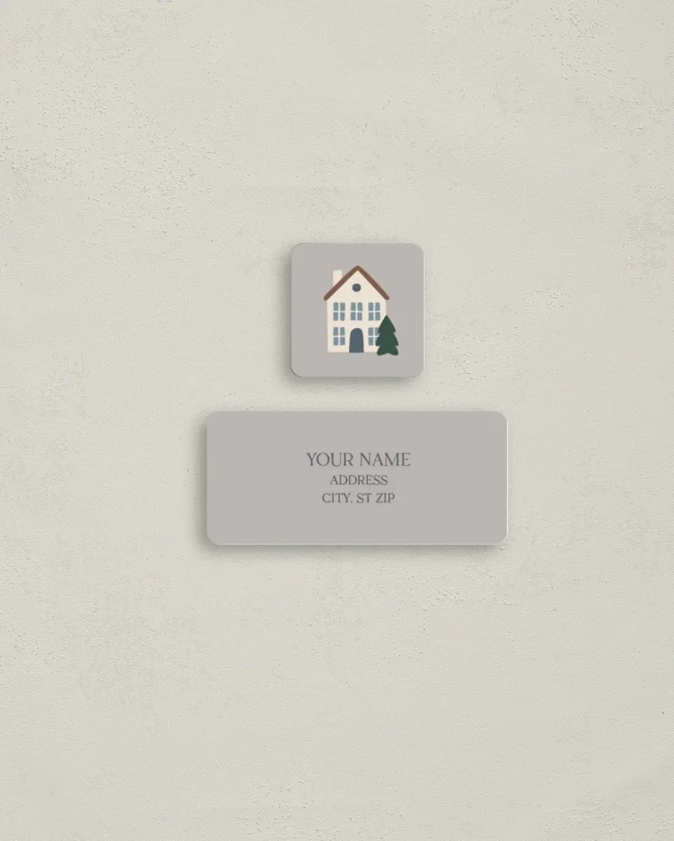 This is a 2¼" x 1" Labels; 1" x 1" Seals Return Address Label called Glorious Homes printed in full color