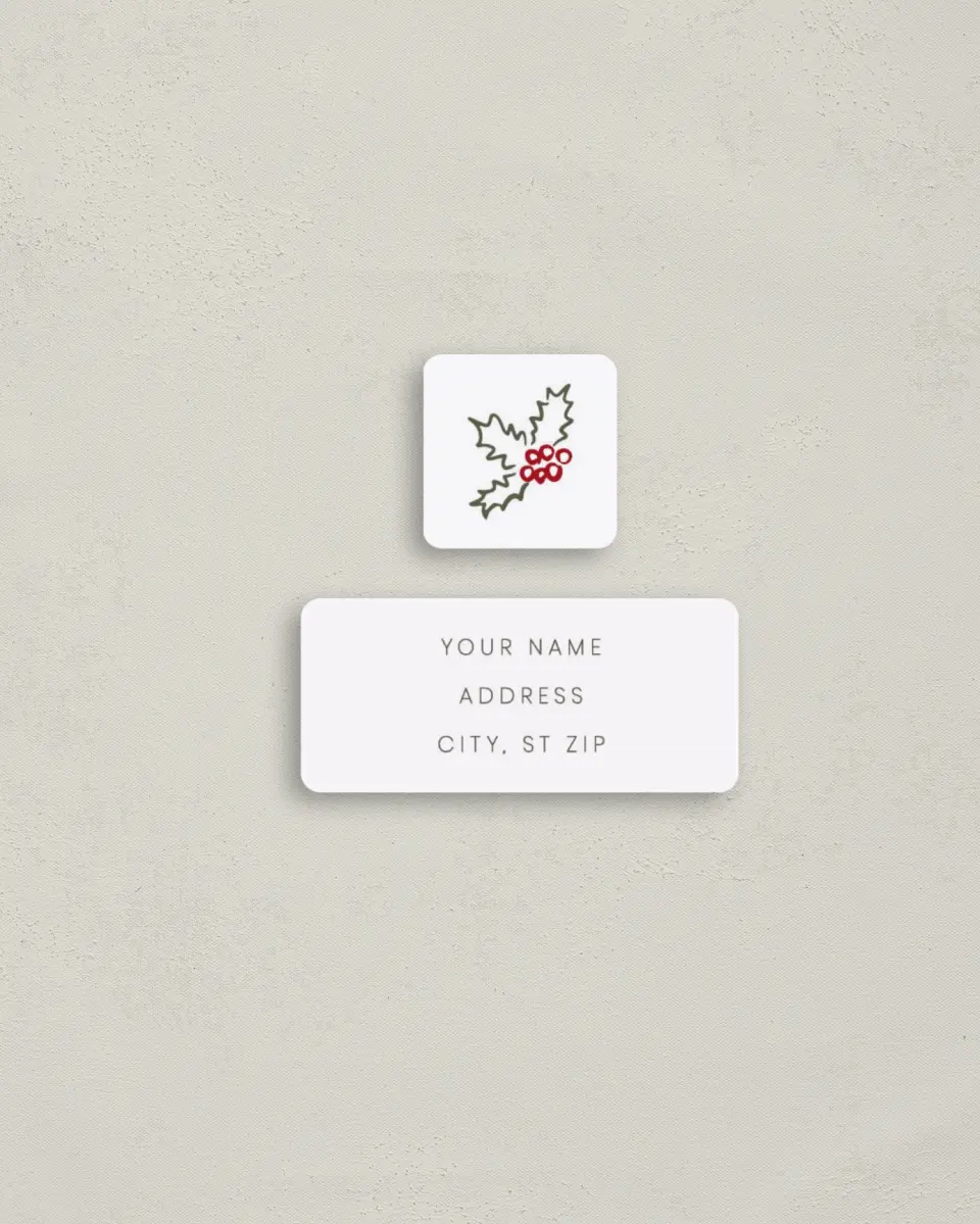 This is a 2¼" x 1" Labels; 1" x 1" Seals Return Address Label called Ivy Hug printed in full color