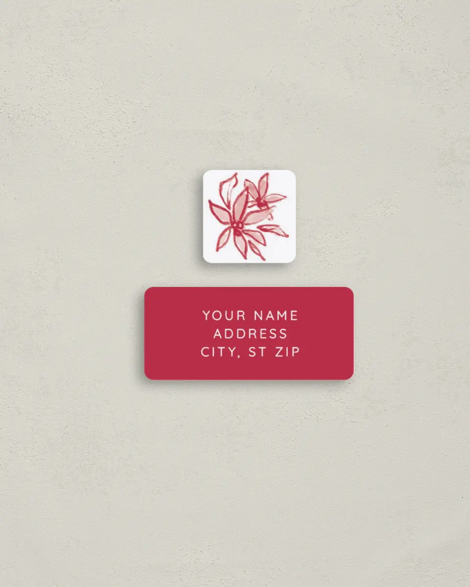 This is a 2¼" x 1" Labels; 1" x 1" Seals Return Address Label called Sweetly Sketched printed in full color