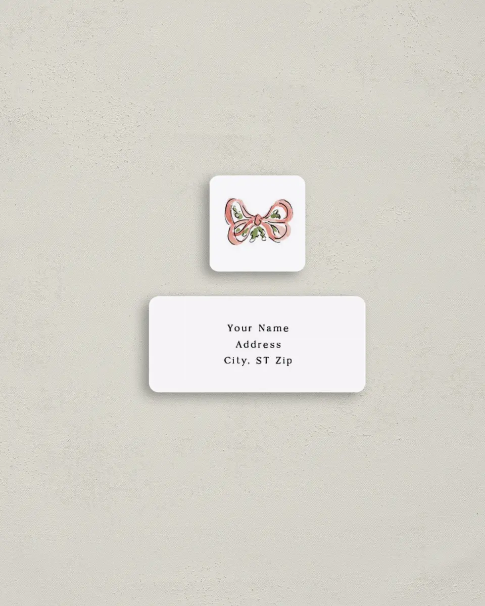 This is a 2¼" x 1" Labels; 1" x 1" Seals Return Address Label called Merry & Matched printed in full color