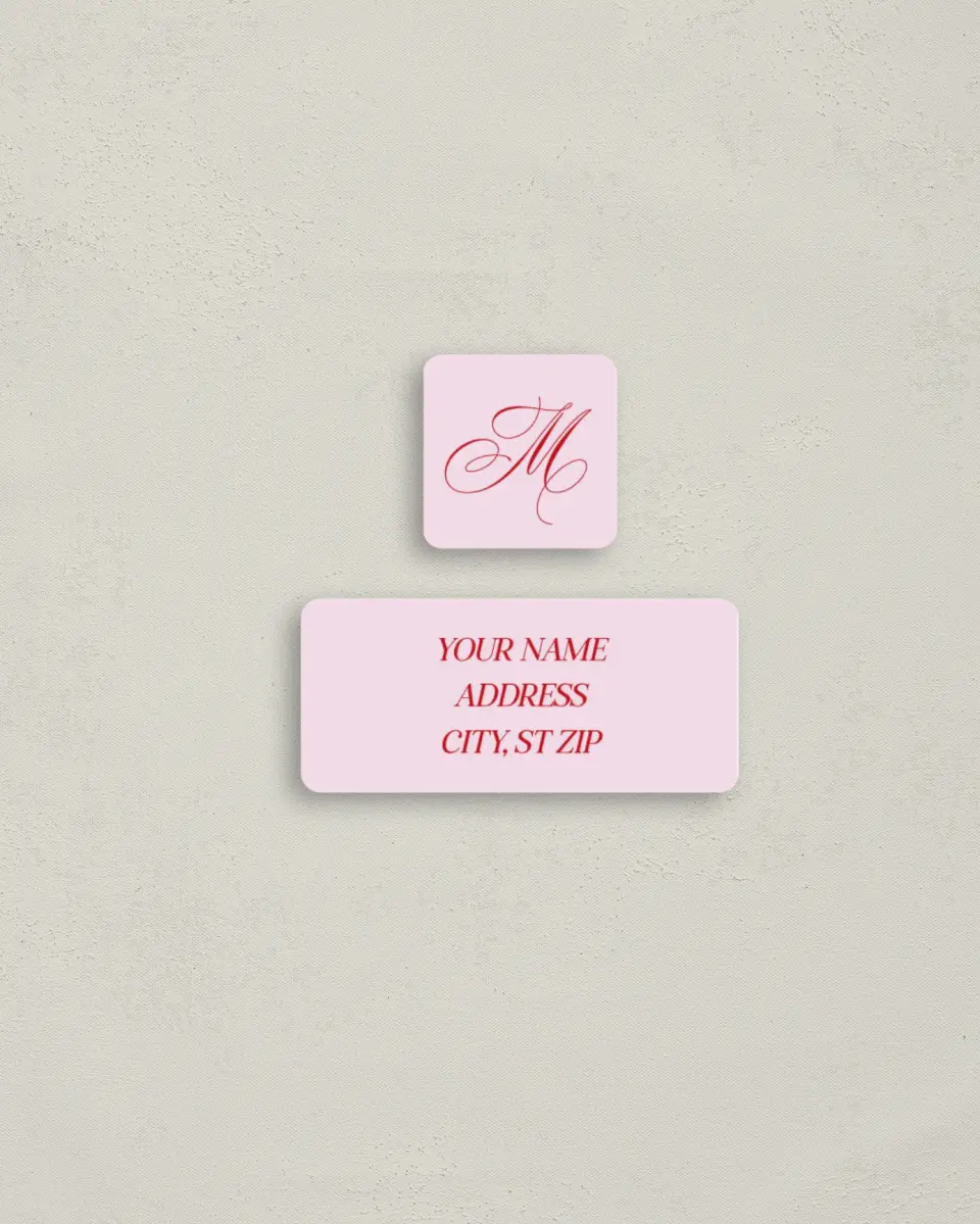 This is a 2¼" x 1" Labels; 1" x 1" Seals Return Address Label called Holly Jolly printed in full color