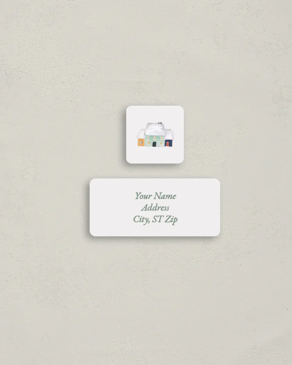 This is a 2¼" x 1" Labels; 1" x 1" Seals Return Address Label called Vintage Train printed in full color