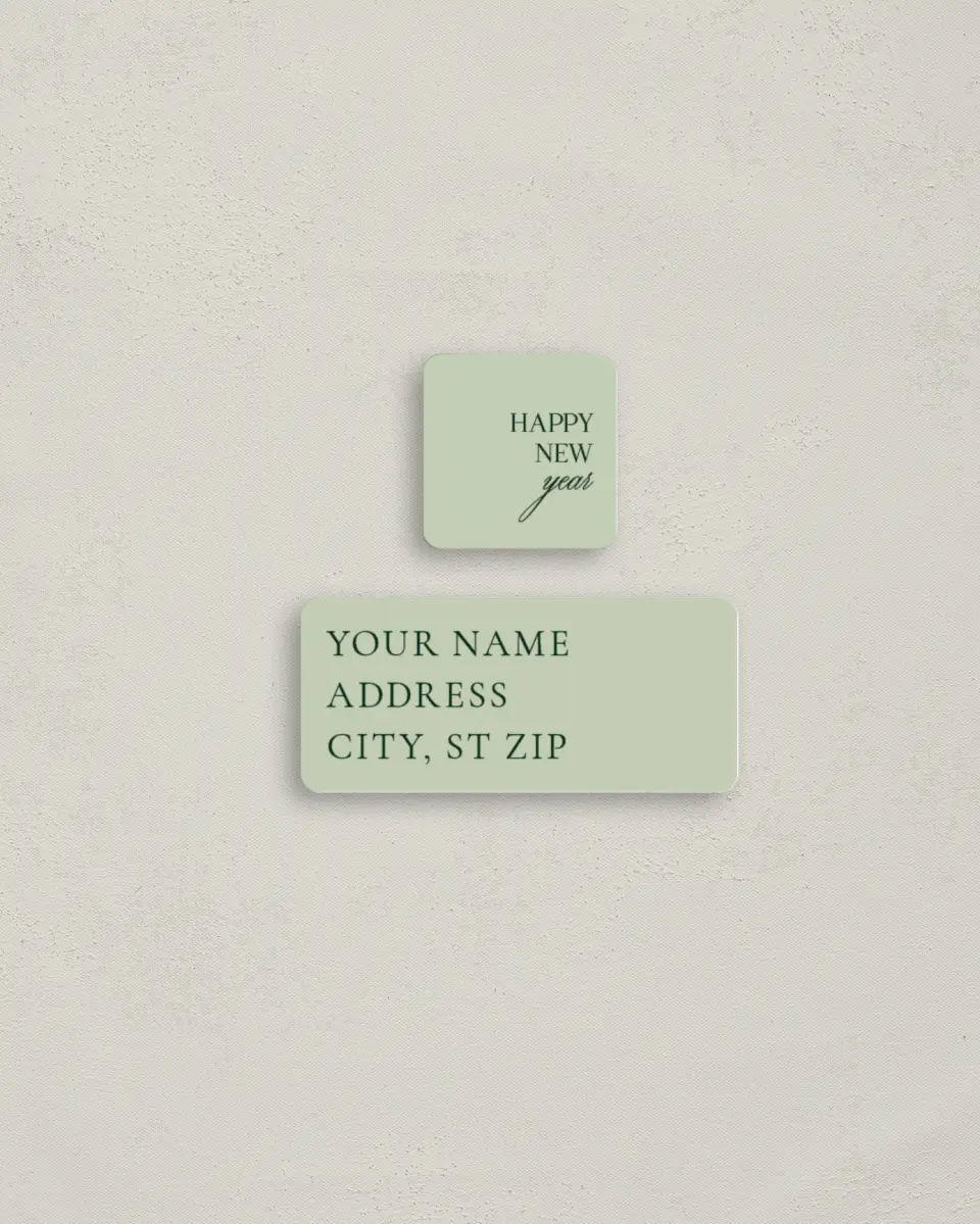 This is a 2¼" x 1" Labels; 1" x 1" Seals Return Address Label called Simple Holiday printed in full color