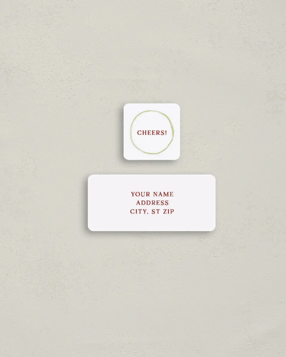 This is a 2¼" x 1" Labels; 1" x 1" Seals Return Address Label called Festive Frame printed in full color