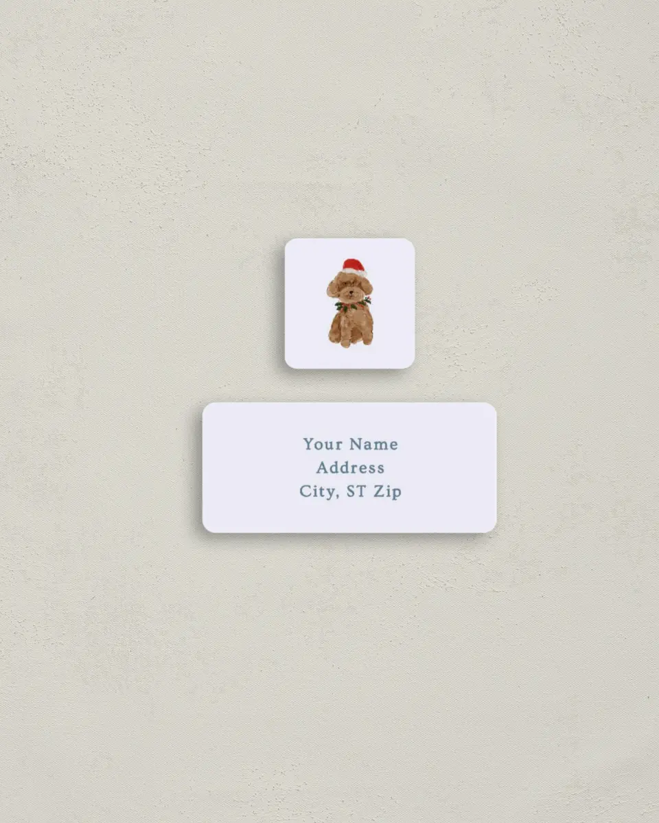This is a 2¼" x 1" Labels; 1" x 1" Seals Return Address Label called Fluffy New Year printed in full color
