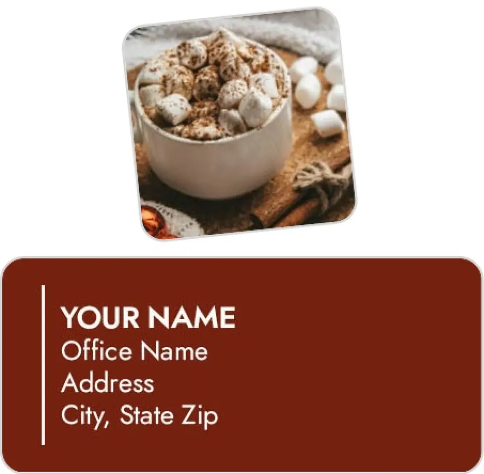 This is a 2¼" x 1" Labels; 1" x 1" Seals Return Address Label called Happy Holidays printed in full color