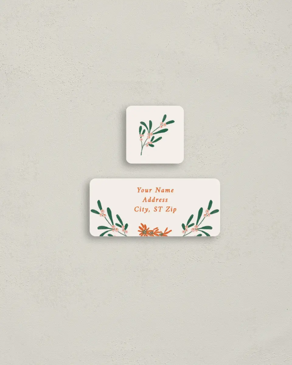 This is a 2¼" x 1" Labels; 1" x 1" Seals Return Address Label called Holiday Grove printed in full color