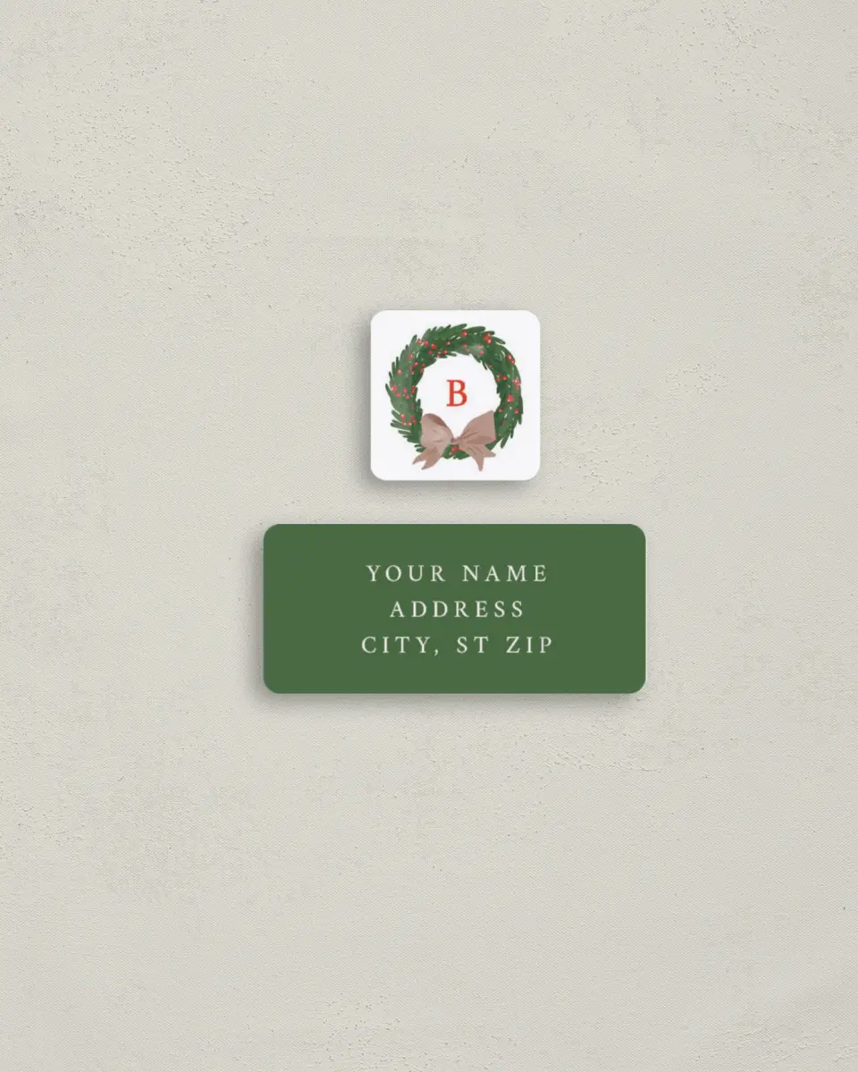 This is a 2¼" x 1" Labels; 1" x 1" Seals Return Address Label called Woodland Blessing printed in full color