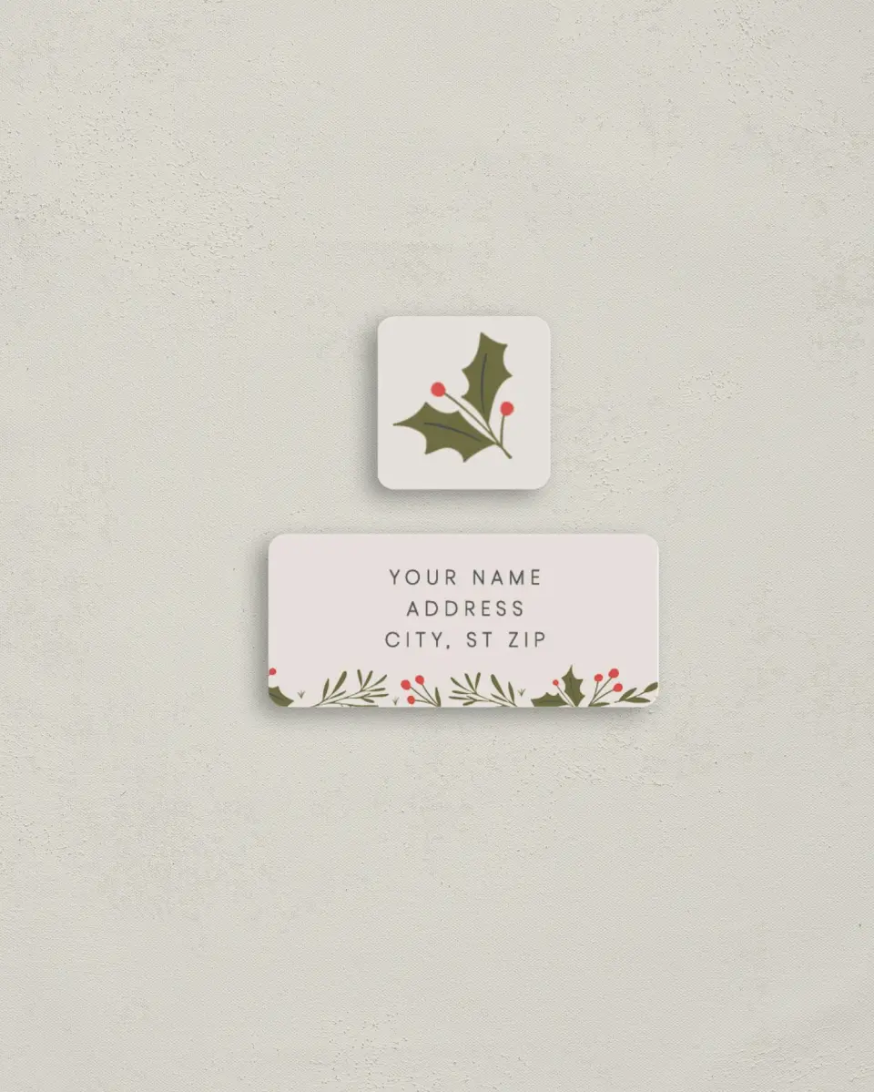 This is a 2¼" x 1" Labels; 1" x 1" Seals Return Address Label called Whimsy Woodland printed in full color