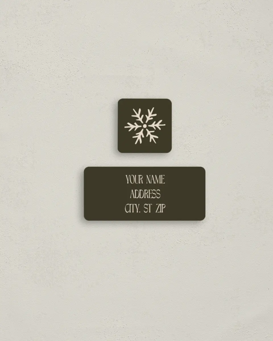 This is a 2¼" x 1" Labels; 1" x 1" Seals Return Address Label called Festive Forest printed in full color