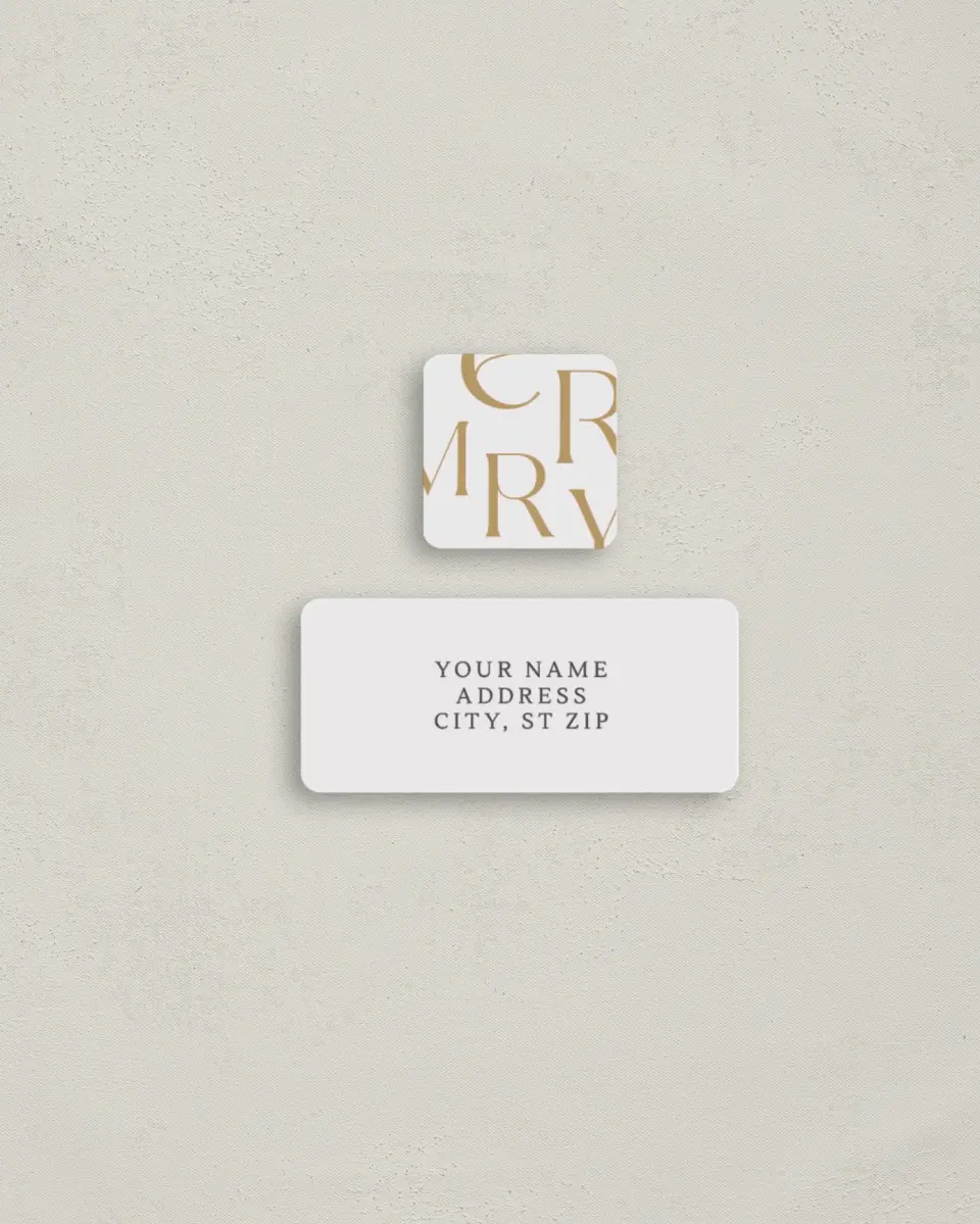 This is a 2¼" x 1" Labels; 1" x 1" Seals Return Address Label called Very Merry printed in full color