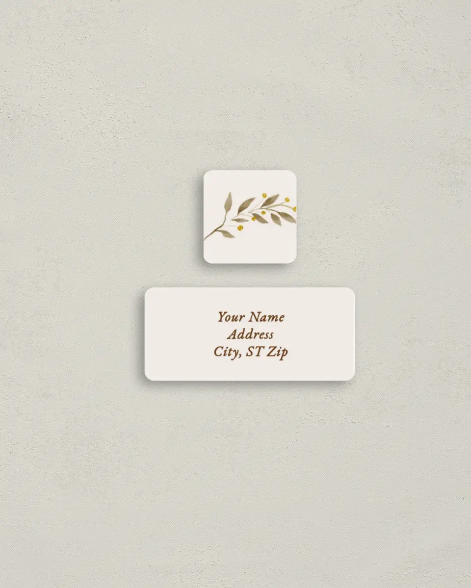This is a 2¼" x 1" Labels; 1" x 1" Seals Return Address Label called Bouquets of Rejoicing printed in full color