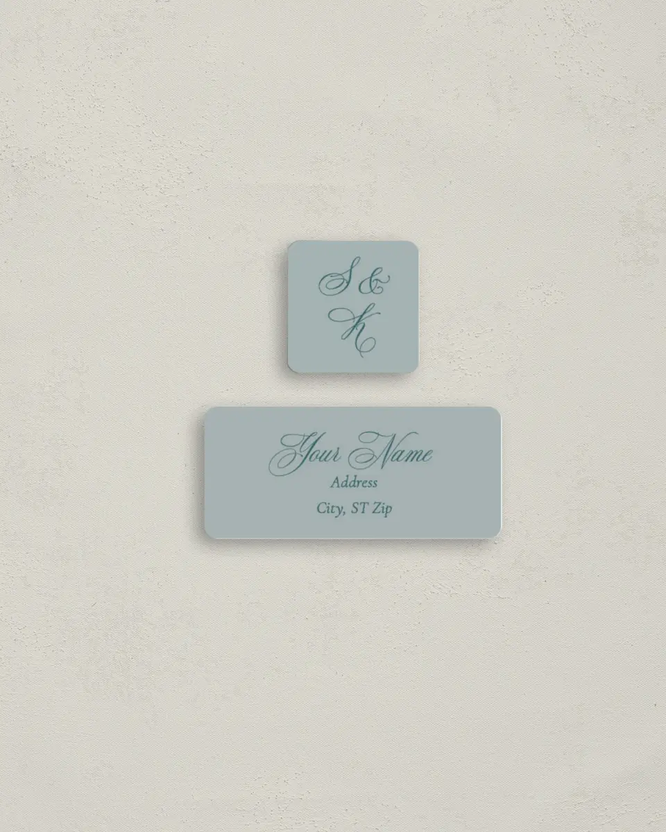 This is a 2¼" x 1" Labels; 1" x 1" Seals Return Address Label called Delicate Vintage printed in full color