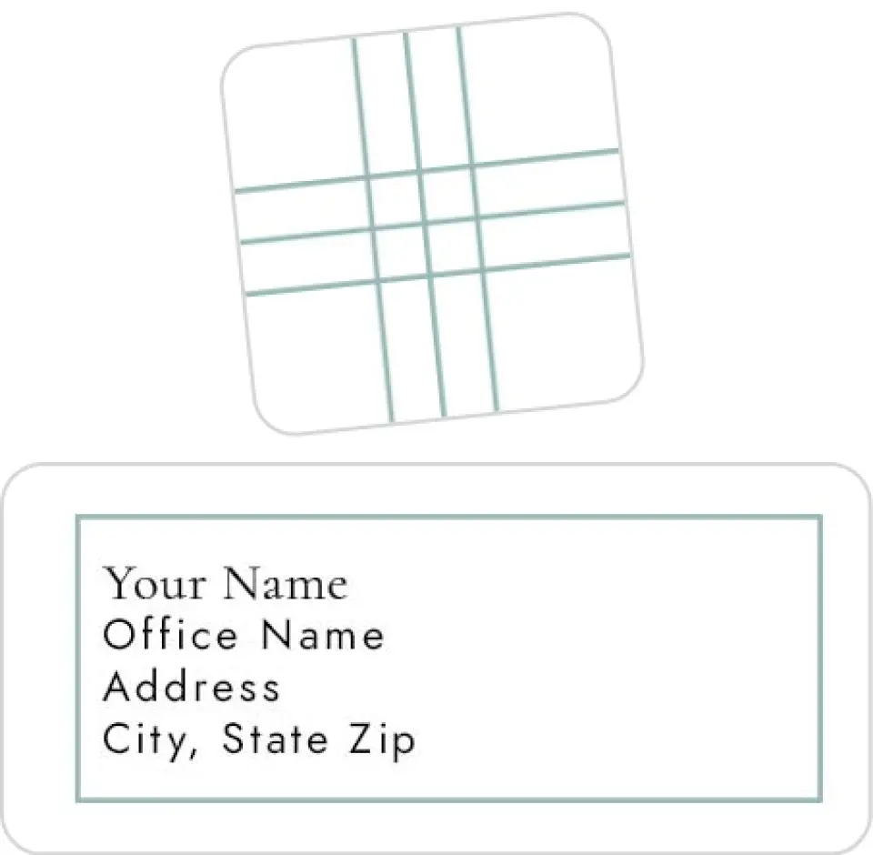 This is a 2¼" x 1" Labels; 1" x 1" Seals Return Address Label called Simple and Streamlined - Green printed in full color