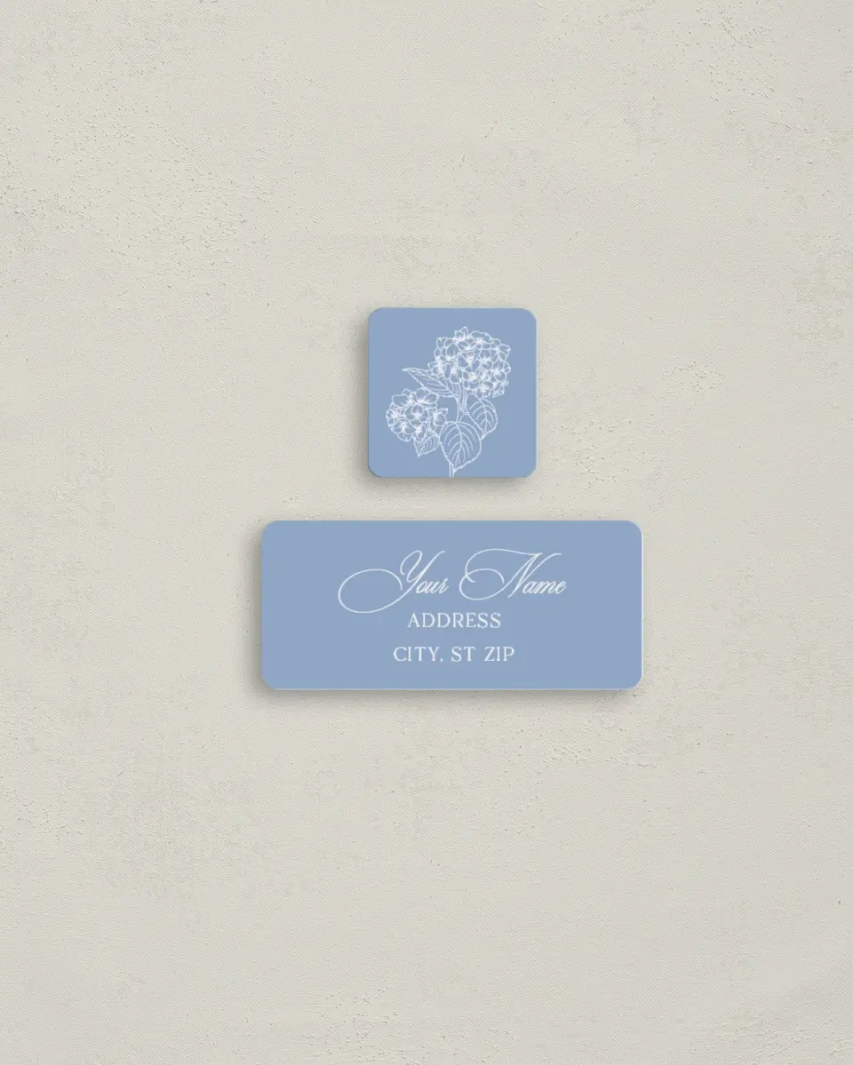 This is a 2¼" x 1" Labels; 1" x 1" Seals Return Address Label called Woven Serenity printed in full color