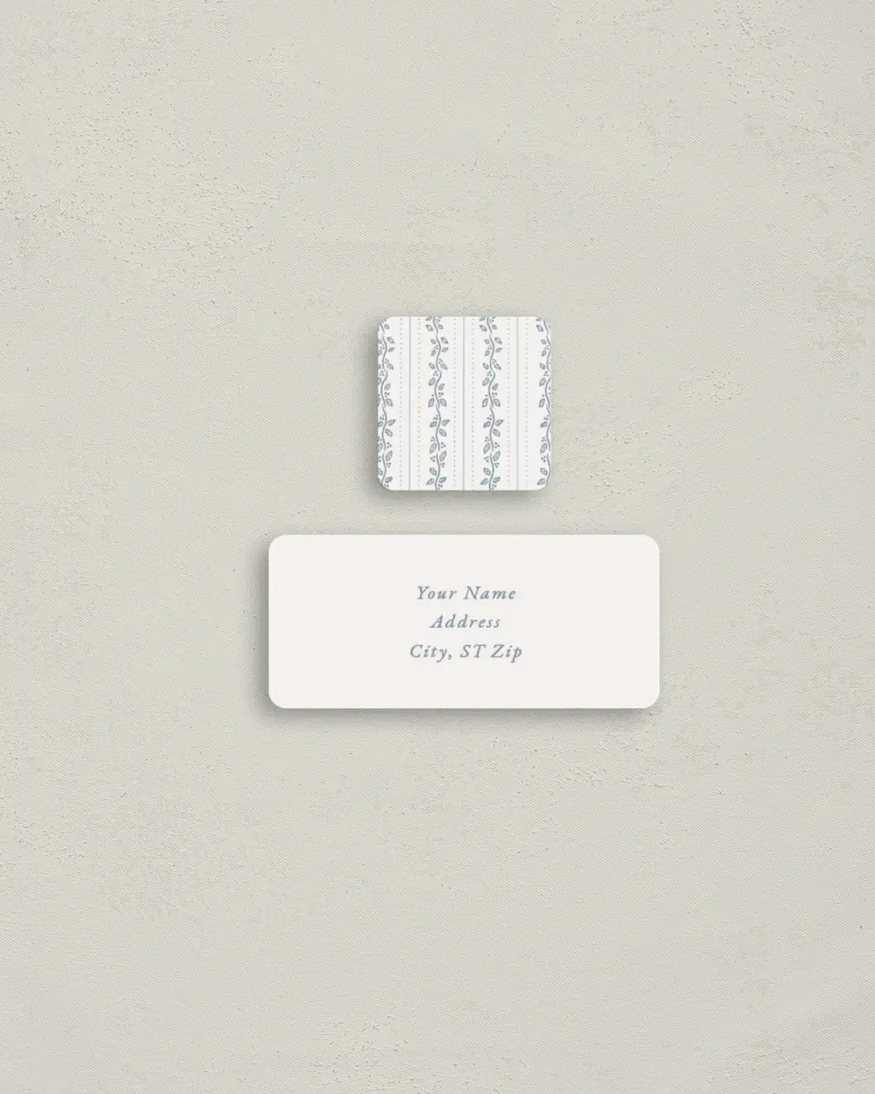 This is a 2¼" x 1" Labels; 1" x 1" Seals Return Address Label called Dainty Garland printed in full color