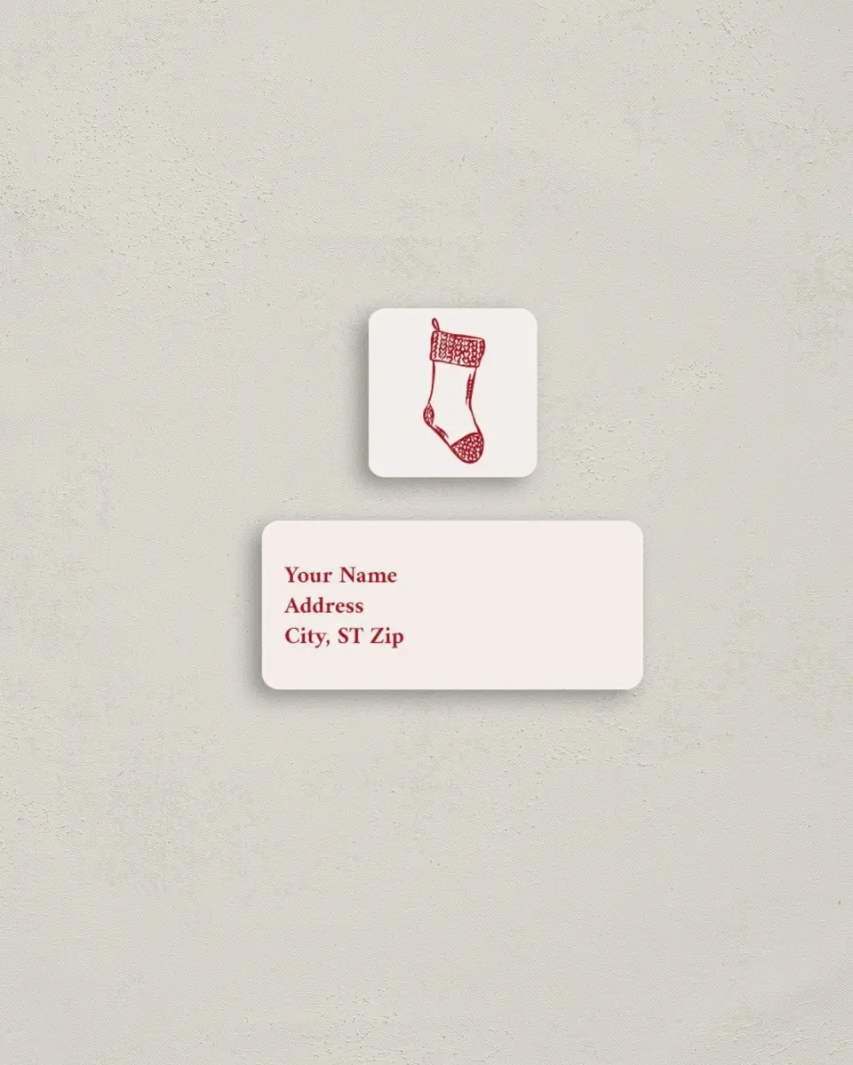 This is a 2¼" x 1" Labels; 1" x 1" Seals Return Address Label called Classic Noel printed in full color