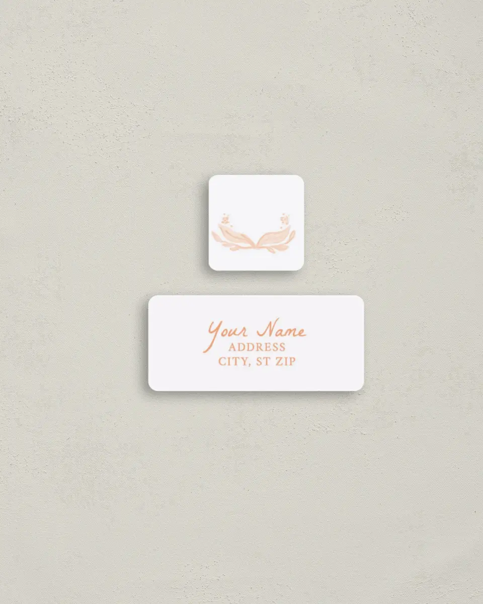 This is a 2¼" x 1" Labels; 1" x 1" Seals Return Address Label called Ever After Blooms printed in full color