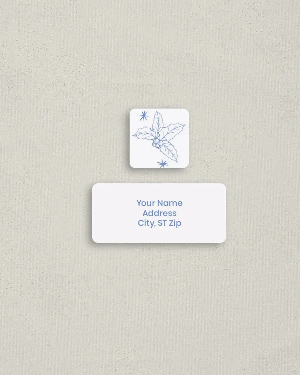 This is a 2¼" x 1" Labels; 1" x 1" Seals Return Address Label called Pine Cone Charm printed in full color