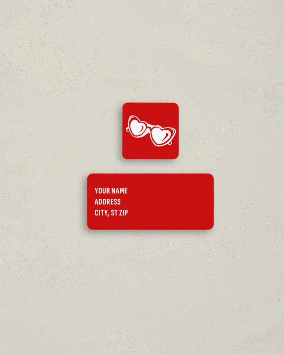 This is a 2¼" x 1" Labels; 1" x 1" Seals Bachelorette Party Accessorie called Loving Him Was Red printed in full color