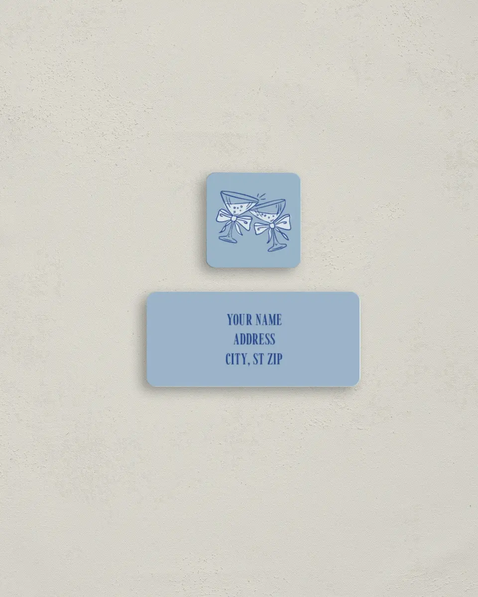 This is a 2¼" x 1" Labels; 1" x 1" Seals Bachelorette Party Accessorie called Something Blue Before I Do printed in full color